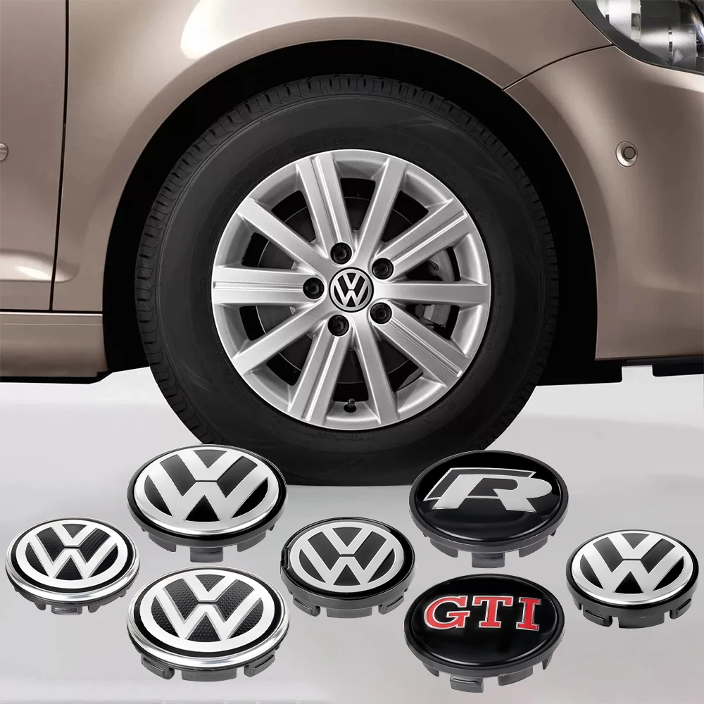 4PCS Car 56/65/66mm Car Wheel Center Hub Caps Tire Rim Covers Replacement Decora For Volkswagen VW R GTI Scirocco Beetle Passat