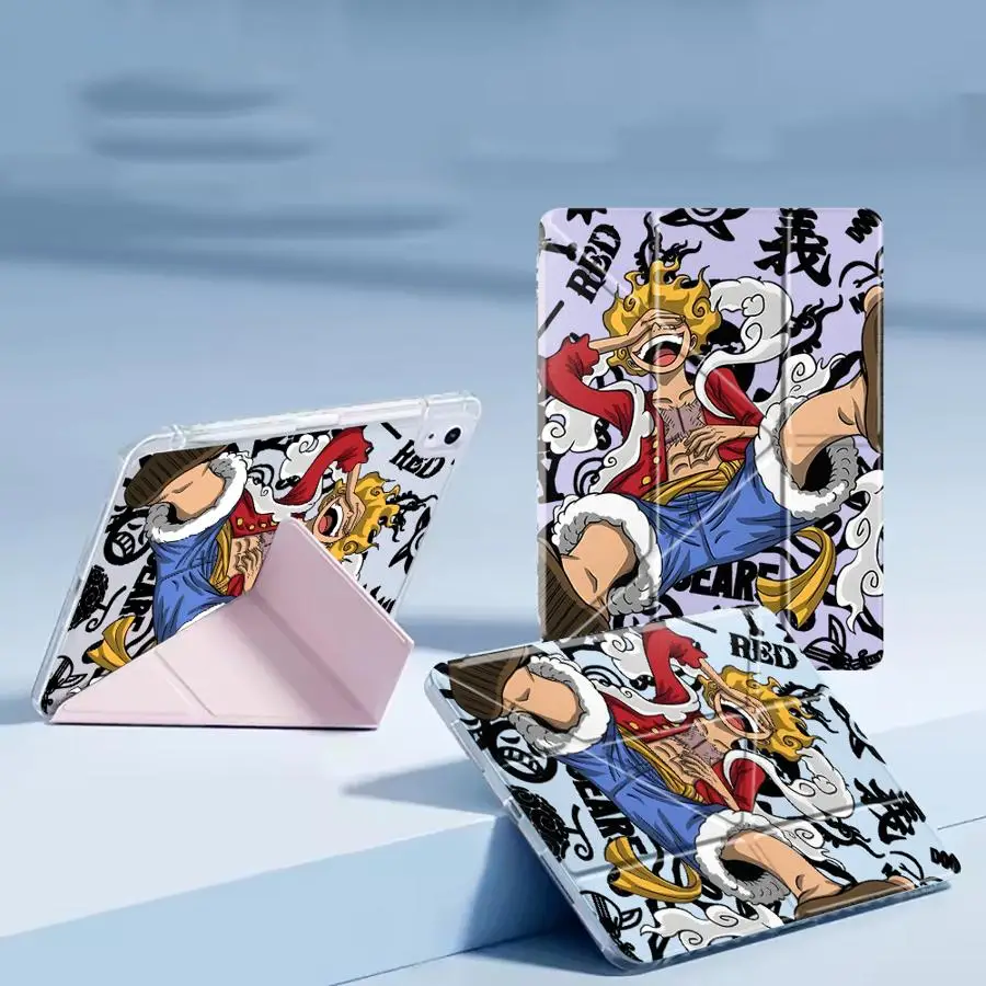 

Чехол-подставка One Piece Gear 5 Luffy Y-Fold для планшетов iPad Mini 6, 7, Pro 2025, Pro 11, 10, 9, 8, 7 поколений, 12.9 дюймов, Air 4, 5, M3