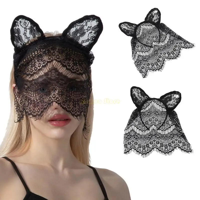 31BF Ears Lace Beadbands Womens Sightated Hairbands Headpiece Props