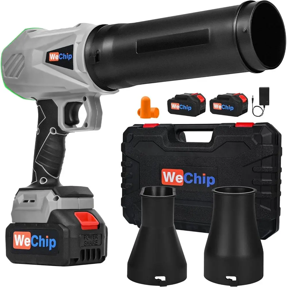 

Беспроводная воздуходувка для листьев 3 в 1, легкая с ящиком для хранения, беспроводная воздуходувка для листьев на 800 000 об/мин с 2 аккумуляторами и зарядным устройством, простое использование H