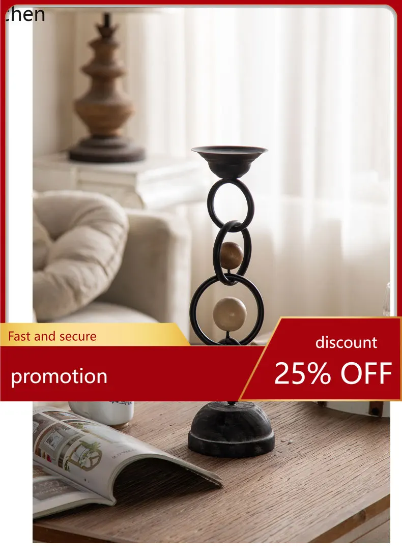 

Zml iron art table candlestick ornament - photography studio atmosphere decoration prop - boutique hotel vintage candle holder