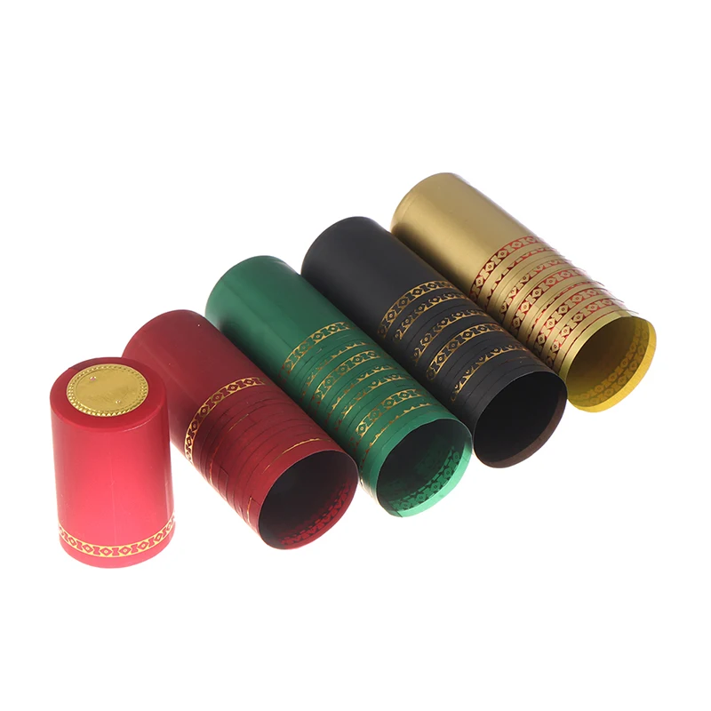 10pcs Wine Bottle Heat Shrink Capsules Cover Sealing Red Wine Heating Shrinkable Caps Airtight Shrinking Film Home Bar Supplies