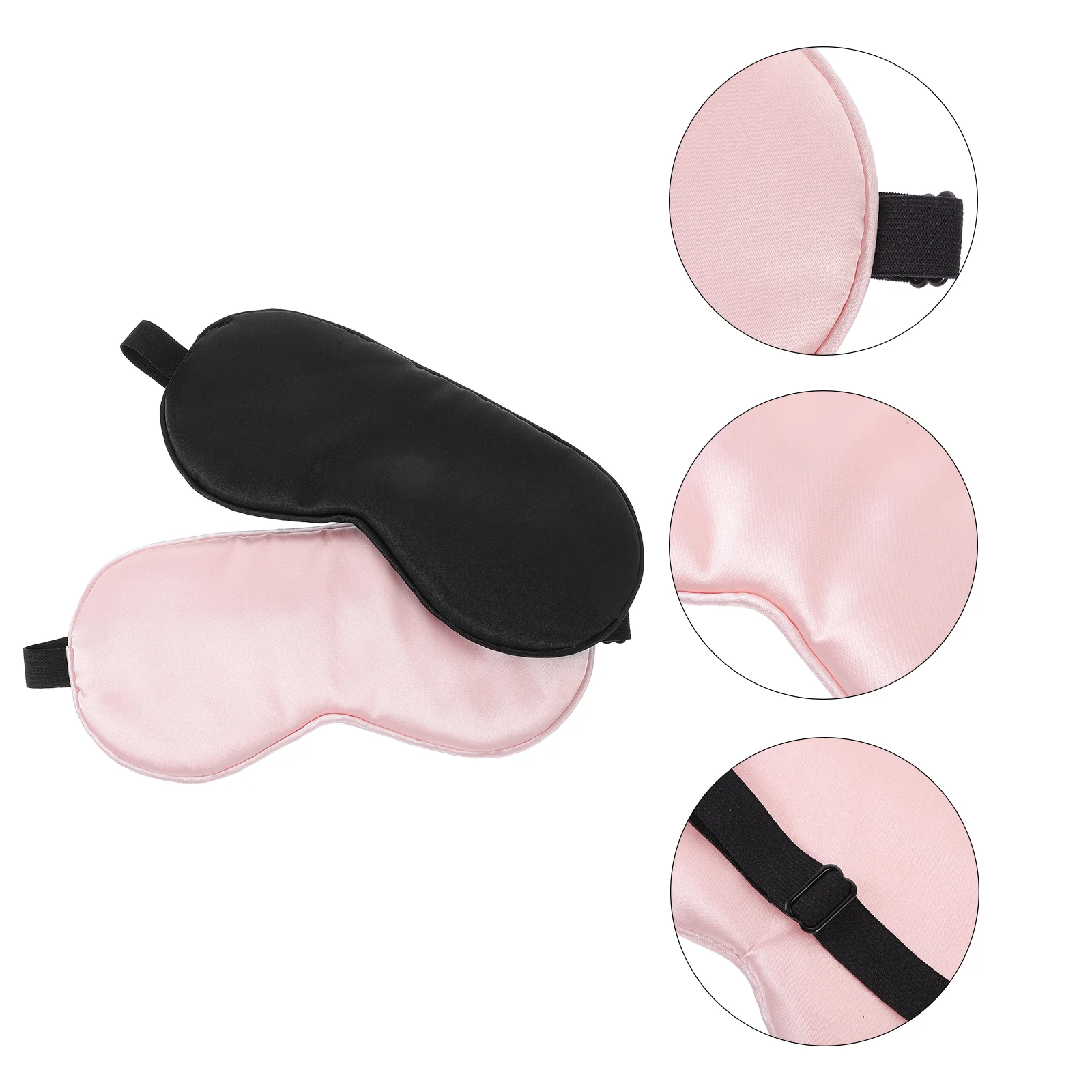 2 Pcs Silk Eye Mask One Each Black) 2pcs (pink Blinder Sleep for Women Sleeping