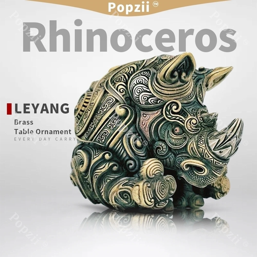 

LEYANG носорог латунная резьба EDC настольное украшение для взрослых сенсорные игрушки крутой гаджет