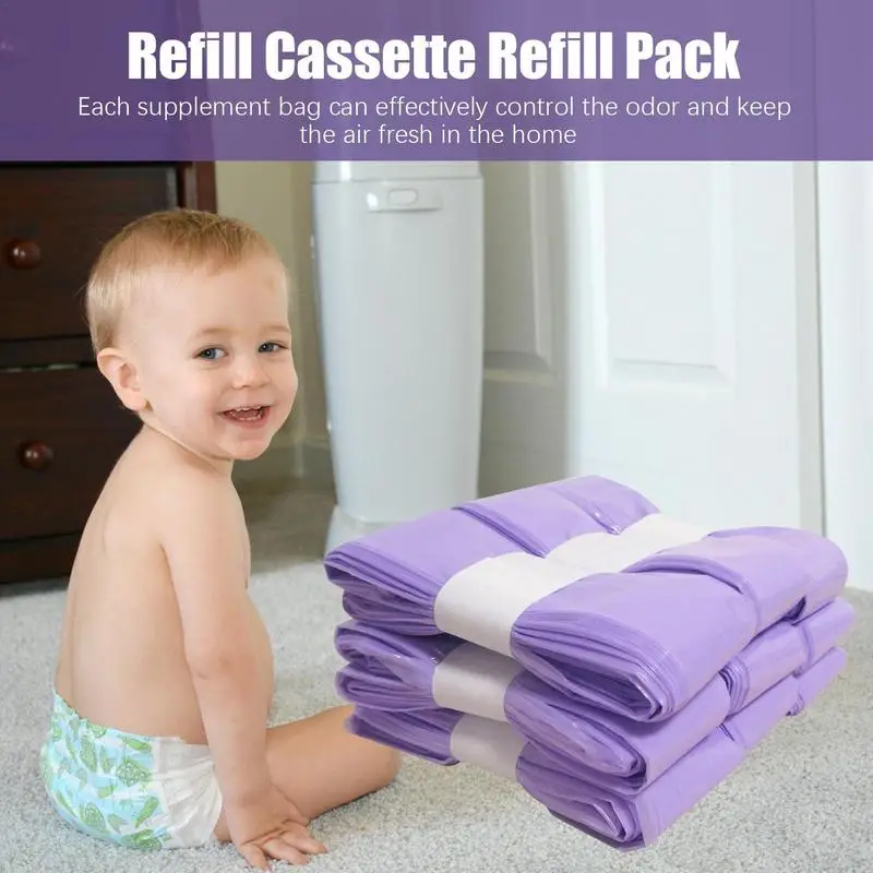 Diaper Pail Bags Refill 10 Packs Kids Poop Diaper Bags Refill Anti-Odor Effect Leak-proof Sustainable Kids Waste Bags For Travel