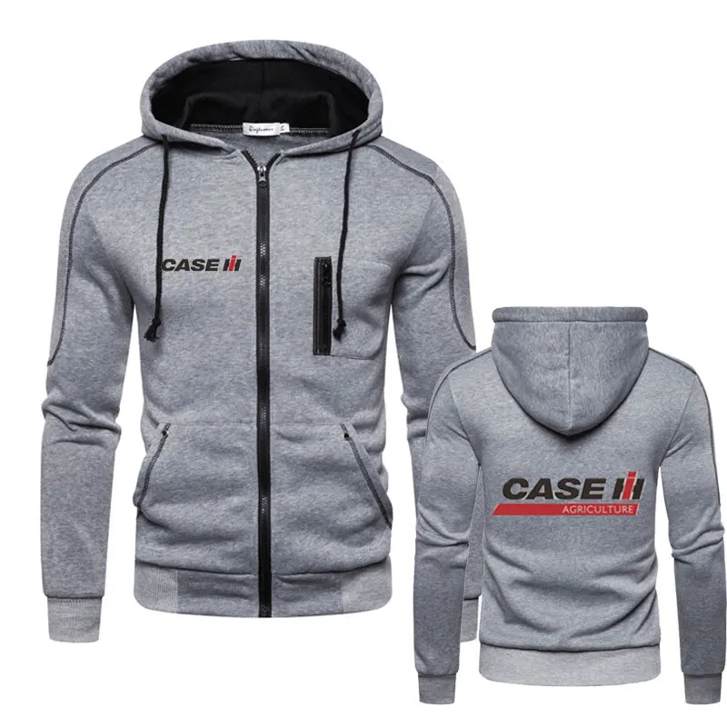 Case Agriculture Tractors Men Jackets Hoodies Coats Hooded Men Zip Hoodies Jacket Hooded Sweatshirt Outwear Streetwear