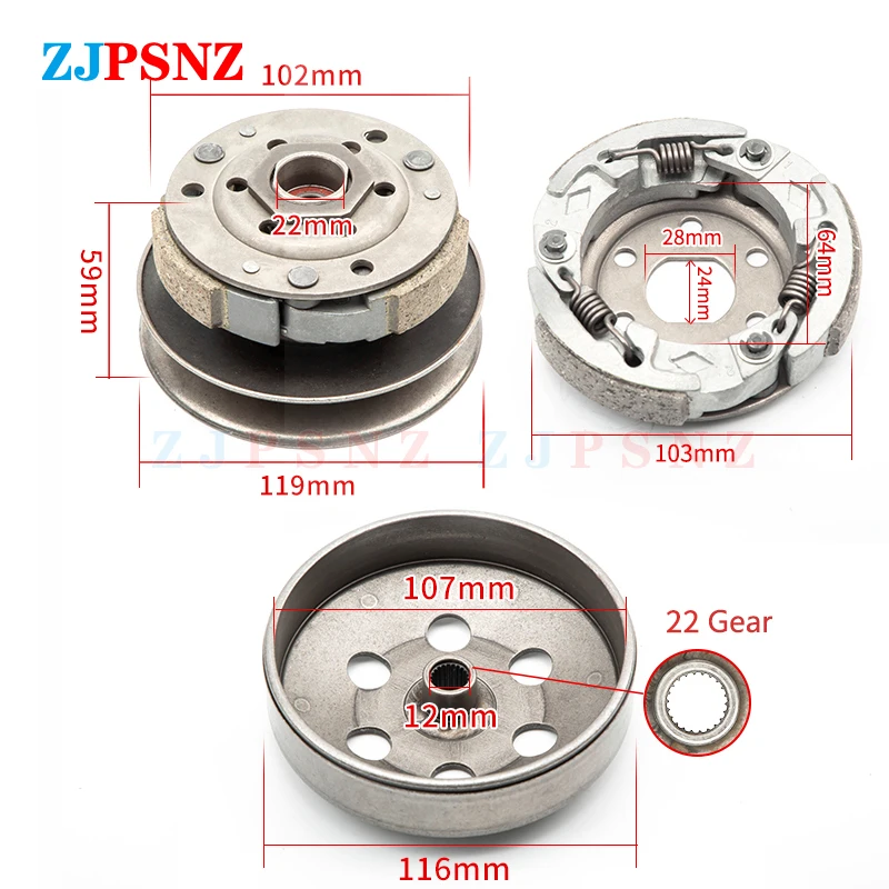 Motorcycles Belt Pulley Driven Wheel Clutch Assembly GY6-50 60CC 80CC 48CC For Moped Spare Parts Disc Pressure Plate Assembly