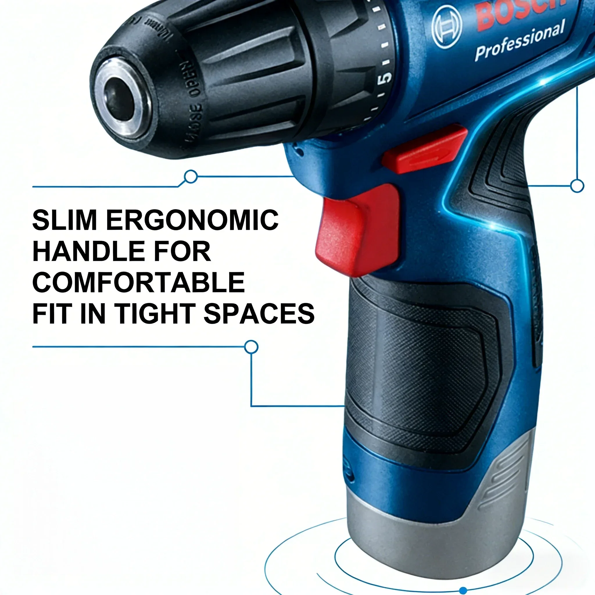 Bosch Professional GSR120-LI 12V Cordless Electric Drill, Multi-Functional Household Hand Power Screwdriver