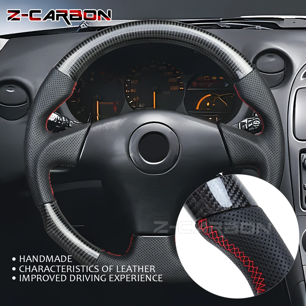 Customized Carbon Fiber Steering Wheel For Toyota MR2 CELICA RAV4 COROLLA SUPRA 1998-2002 Volante Esportivo Leather