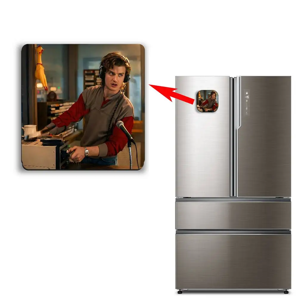 End of Joe Keery Steve Harrington BestSelling Refrigerator Magnetic Sticker Fridge Magnets Adhesive to Metal Surfaces Leaves