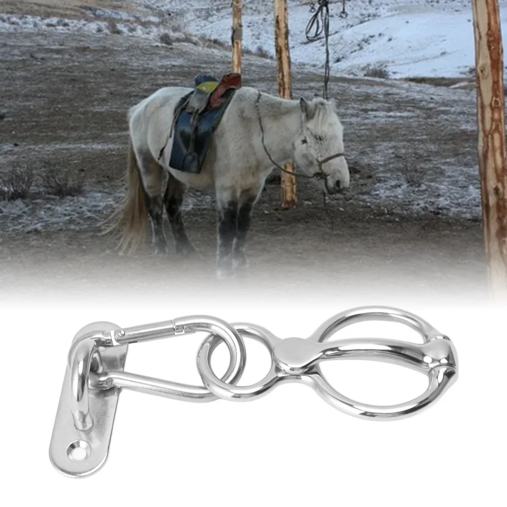 7Pcs Set Stainless Steel Horse Tie Ring Eye Bolts Safe Tie Horse Training Equipment Durable Half Round Ring Horse Tie Ring Part