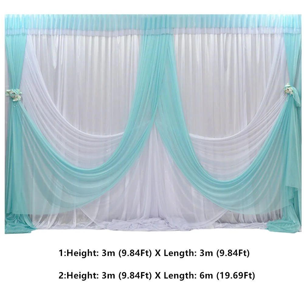 

3Mx6M Background Wedding Interlining With Swags Party Wedding Stage Celebration Background Graduation Interlining