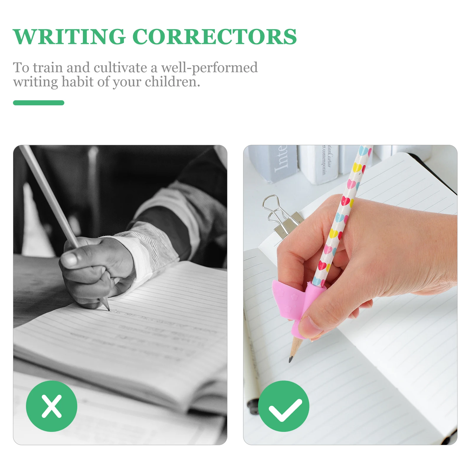 10 pcs Writing Posture Correction Tool Grabbing Corrector Children Pencil Holder Ergonomic Design Practical Use Desk Accessories