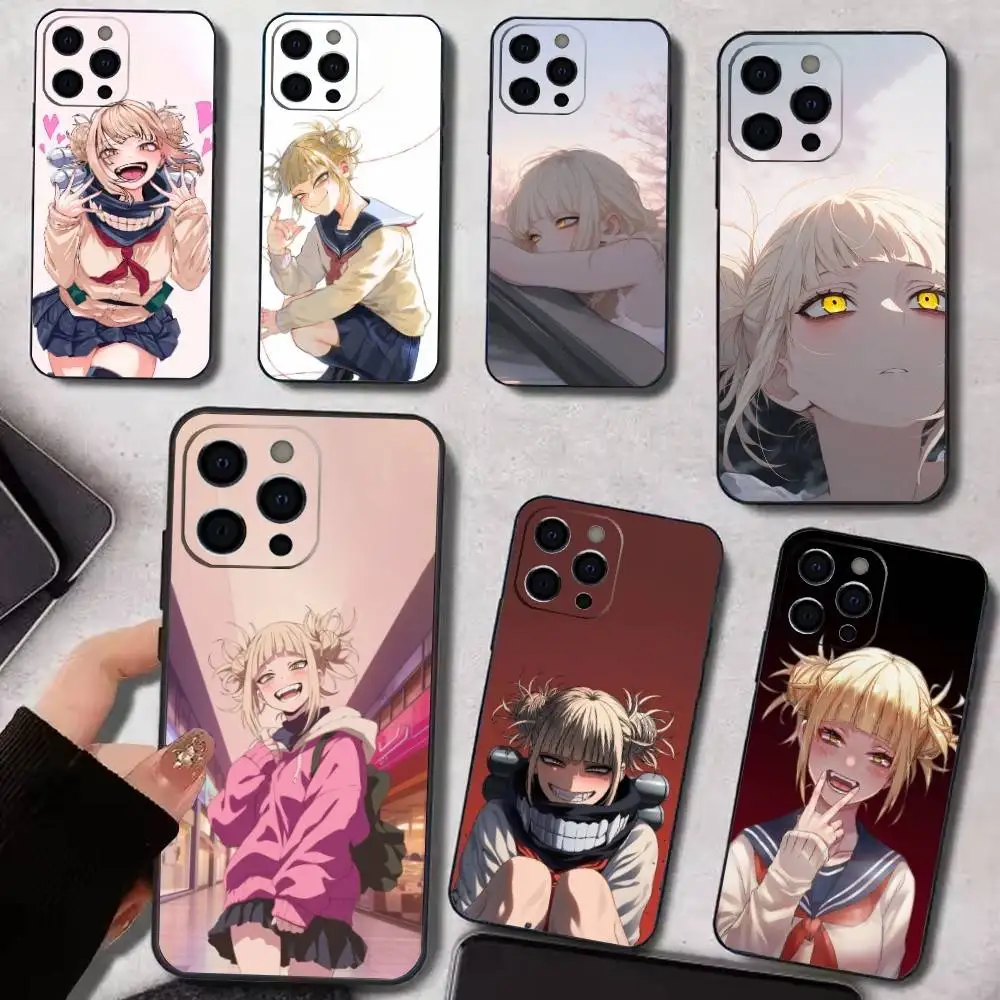 Custodia per telefono Anime Himiko Toga per iPhone17,16,15,14,13,12,11 Plus,Pro Max Cover nera morbida