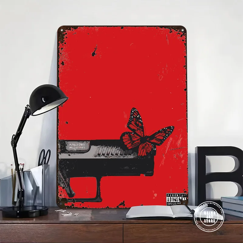 Playboi Carti - Whole Lotta Red Personalized 3D Textured Metal Poster Wall Art Tinplate Sign for Coffee Bar Accessories Man Cave