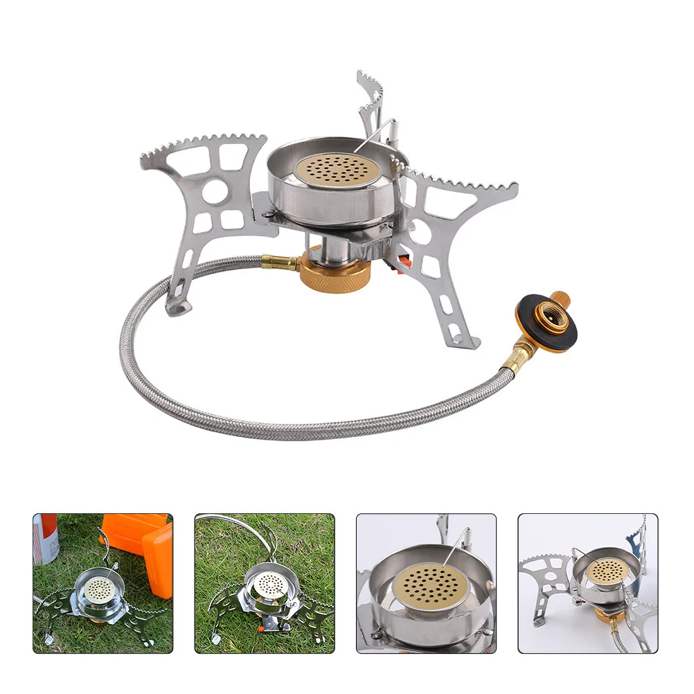 

Professional Camping Stove Burner Windproof Design No Rust High Temperature Resistance Portable Outdoor Burner for Warming and