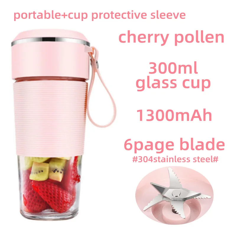 Portable Juicer Usb Rechargeable Wireless Mini Smoothie Blender Mixer Fruit Juice Maker Electric Juicer Machine Glass Cup