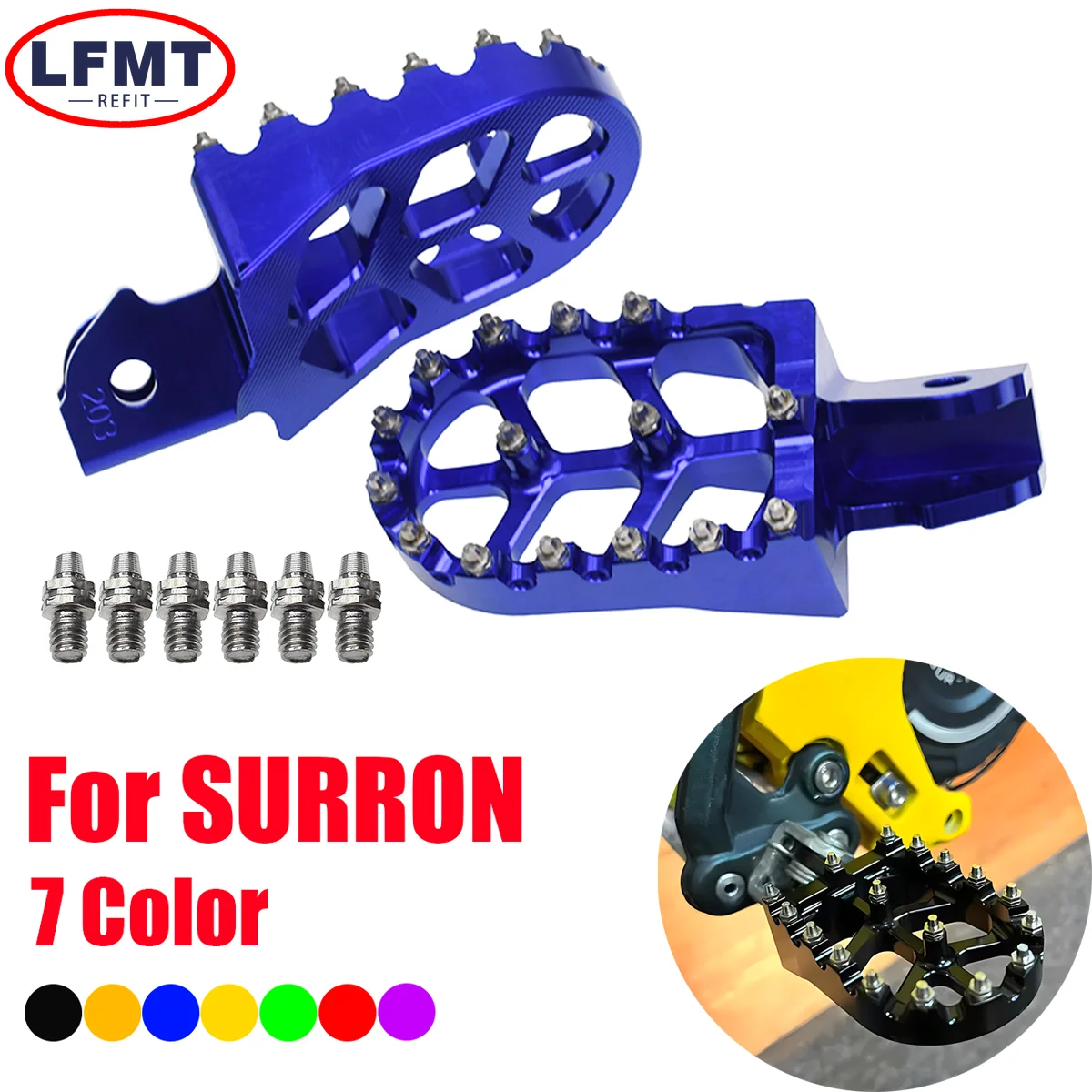 

Electric Motocross Accessory Electric Bike CNC Foot Pegs Rest Footpegs Bracket For Sur-Ron Sur Ron Surron Light Bee X & S