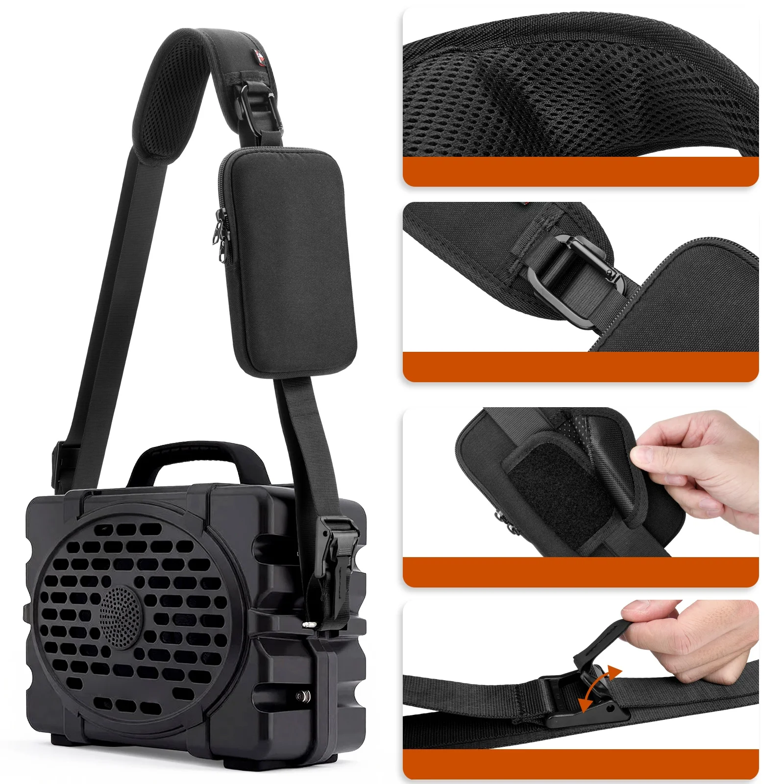 

Shoulder strap for Turtlebox Original Gen3 speaker and phone storage pouch