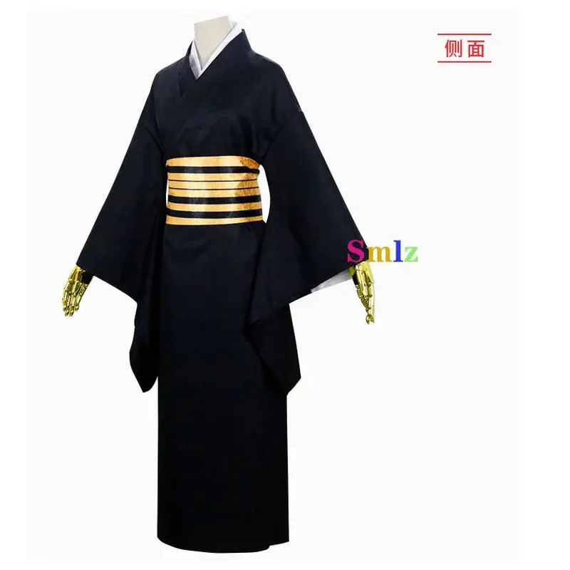 Nakime Cosplay Anime Kostuum Kimono Pruik Pak Halloween Zwart Uniform Voor Vrouwen Mannen