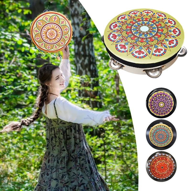 Uyghur Dance Tambourine Hand Drum Stage Performance Ethnic Photography Props New Flying Dance Props On Linggu Accessories