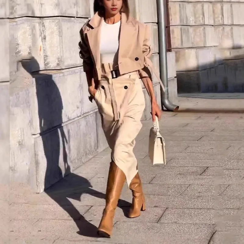 

Women's Elegant Pants Set Windbreaker Short Jacket Irregular Trousers Two Piece Set Work Spring Summer Matching Sets Office Lady