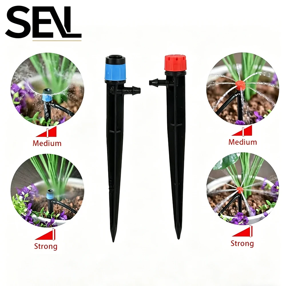 30Pcs Adjustable Drip Emitters 360° Water Flow Drippers for 1/4'' Tubing Garden Irrigation System Watering Sprinkler