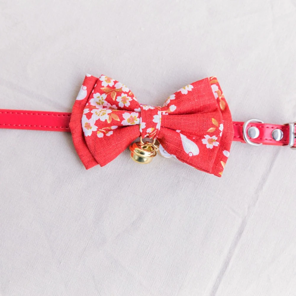 Collar ajustable con lazo japonés para gatos, perros pequeños y Teddy - imagen 3