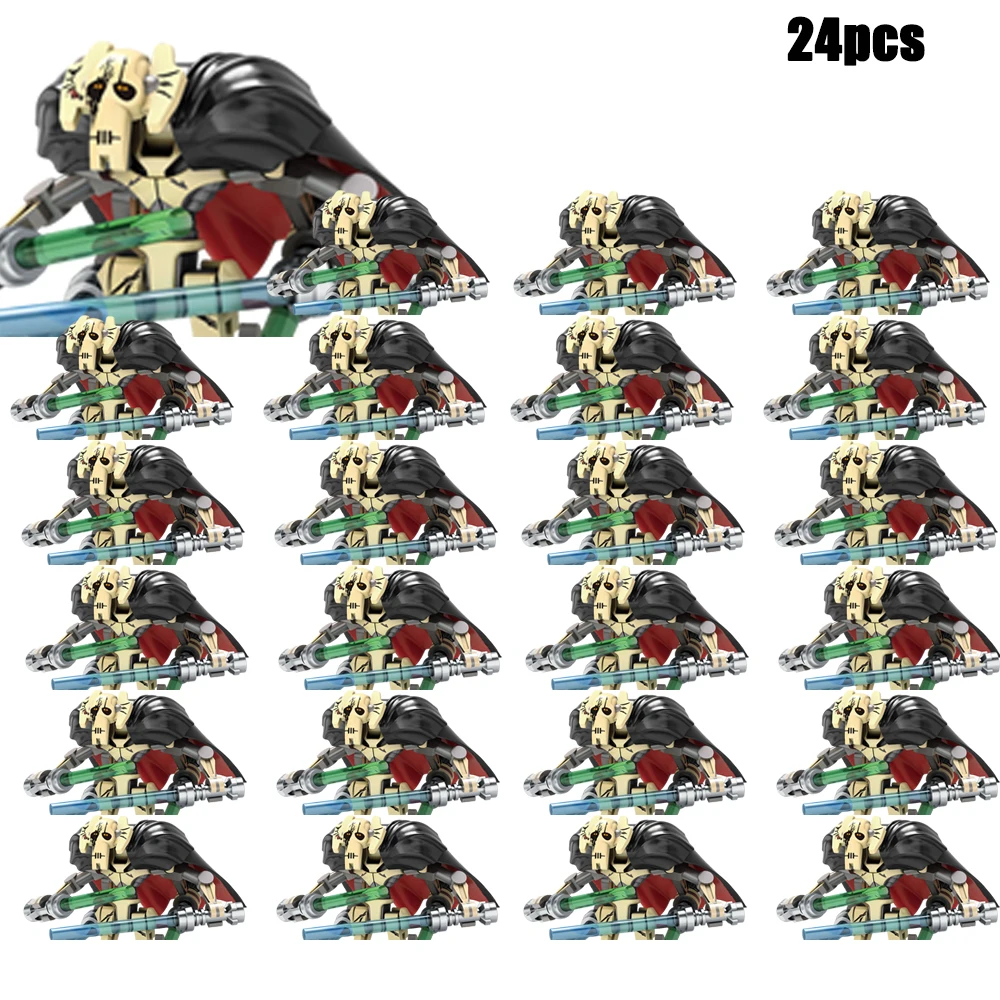 

24Pcs Building Blocks Battle Droid Darth Luke Skywalker Vader Han Solo C-3PO Boba Fett Figure Toy Bricks Assembling Doll Gift