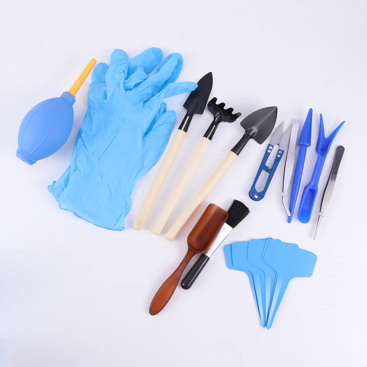 

21pcs Gardening Tools Set Mini Succulent Plant Kits Transplanting Tool Set For Bonsai Indoor Plants Soil Loosening Pruning Blue