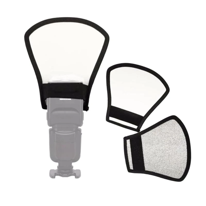 2-in-1 กล้องสะท้อนแฟลช Softbox สองด้านภาพแสงแฟลชแผงกระจายแสงสำหรับกล้องยี่ห้อส่วนใหญ่
