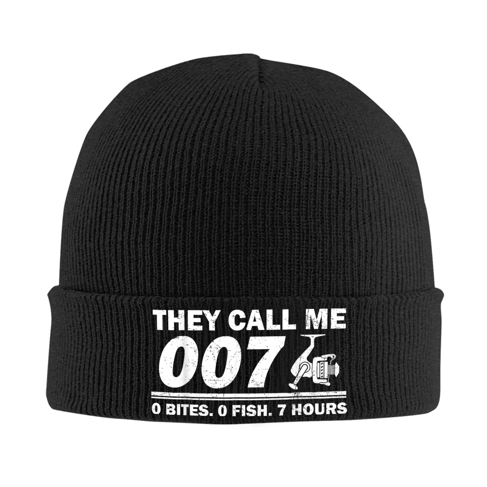 Fisherman Joke Dad They Call Me 007 Knitted Hat Autumn Winter Beanies Baggy Funny Cap Men Women Acrylic Hot Sale Skullcap