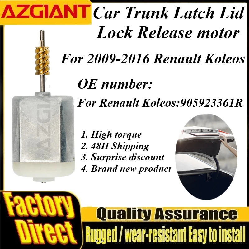 

For 2009-2016 Renault Koleos Azgiant DC 12V Car Trunk Latch Lid Lock Release Motor 0.764N.m High Torque Motors Auto Spare Parts