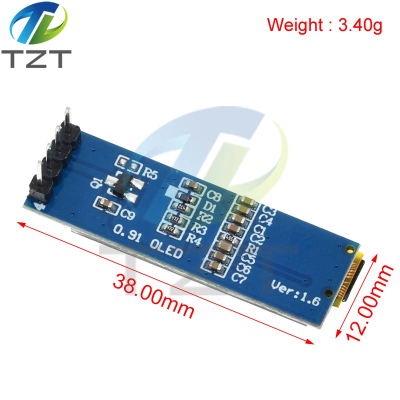 0,91 Zoll OLED-Modul 0,91 Zoll weißes OLED 128 x 32 OLED-LCD-LED-Anzeigemodul 0,91 Zoll IIC Communicate 4PIN