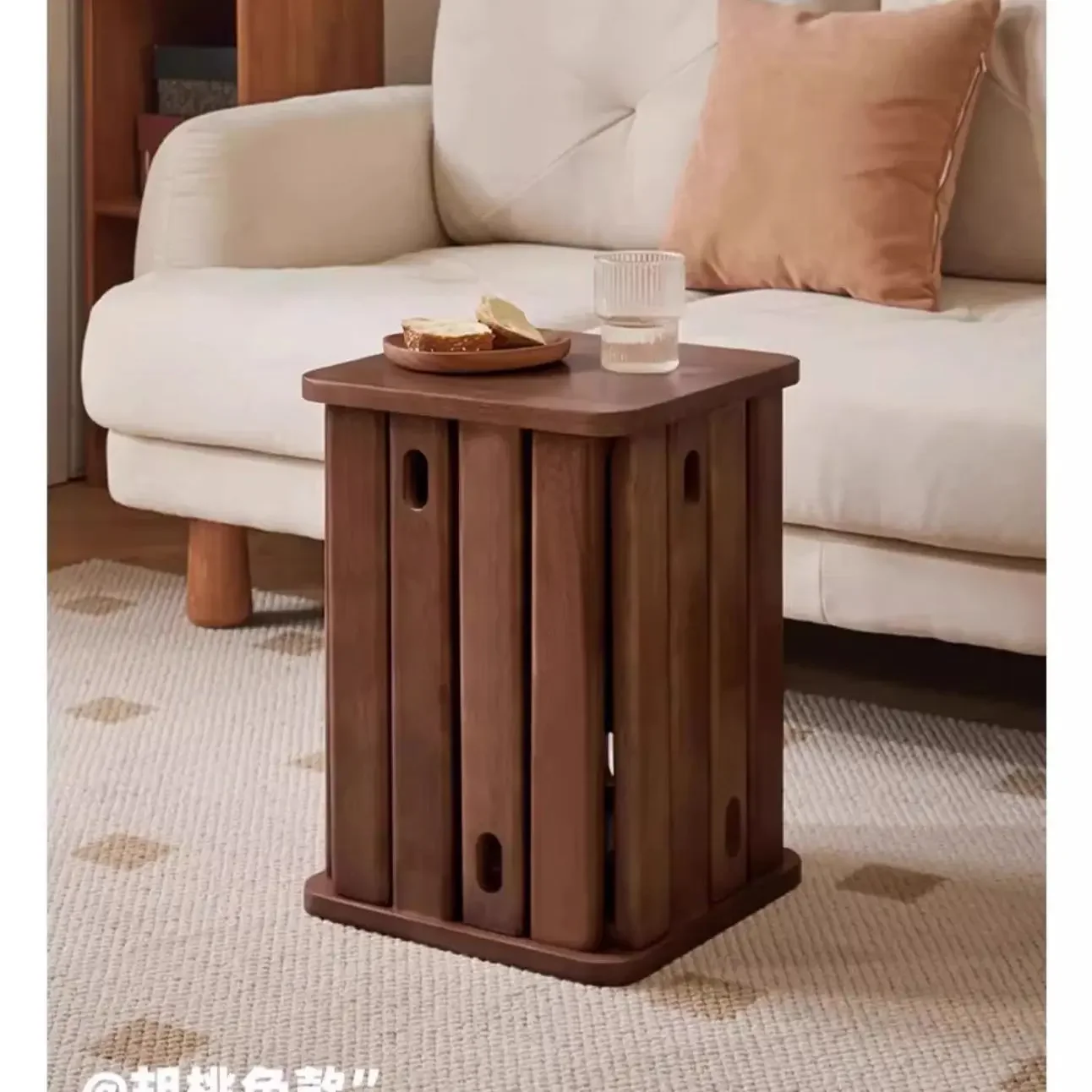Solid wood stacked stool household coffee table stacked combination dining table eating round stool square stool living room ben
