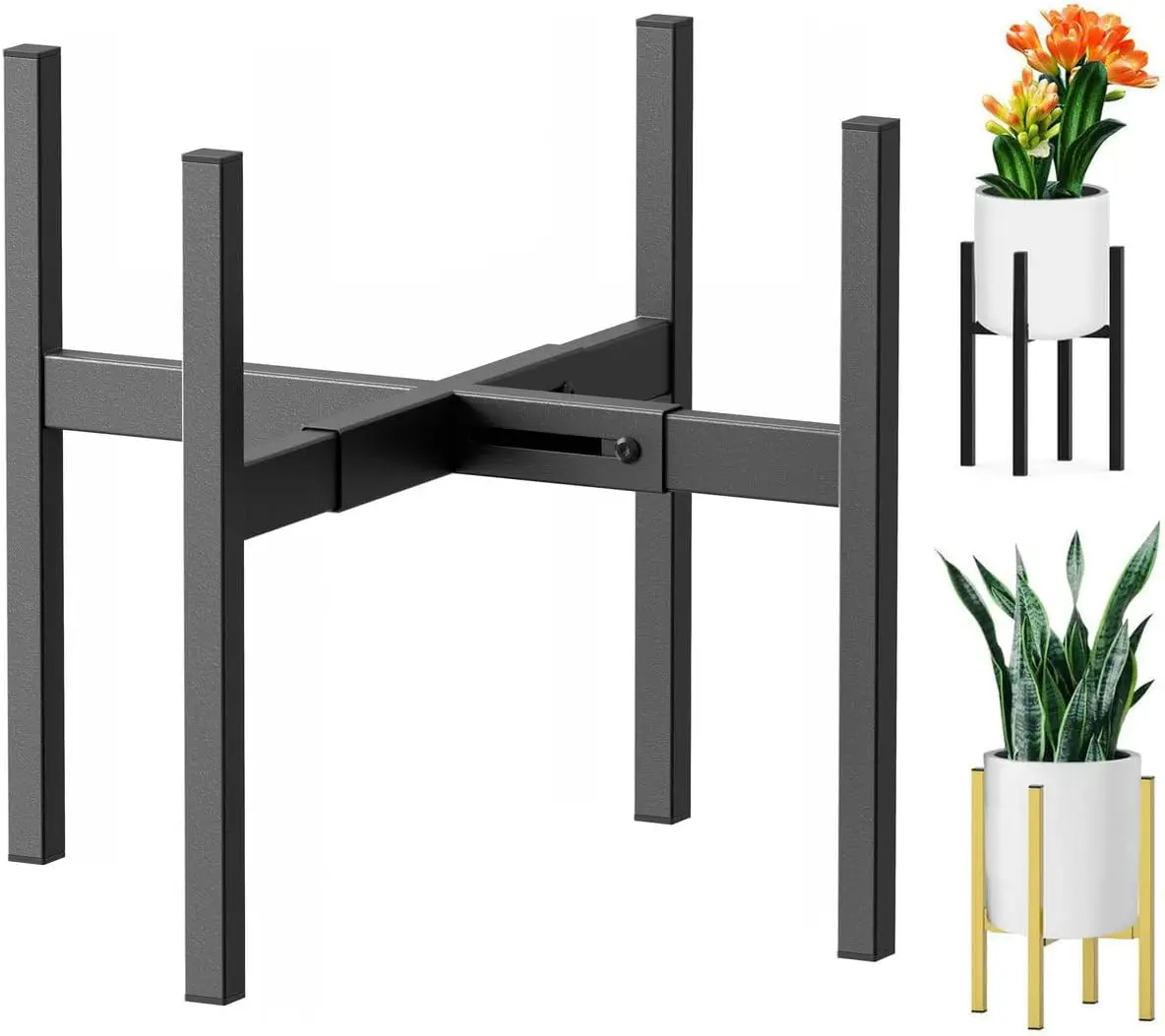 

Metal Flower Stand Rack Floor-standing Triangle Rack Planter Shelf with Casters Triangle Flowerpot Rack Plant Display