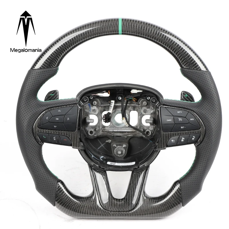 Real Carbon Fiber Steering Wheel Fit for Dodge Challenger SRT