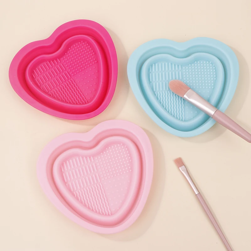 Silicone Makeup Brush Cleaning Bowl Puff Silicone Washing Pad Foldable Washing Brush Bowl Makeup Tool