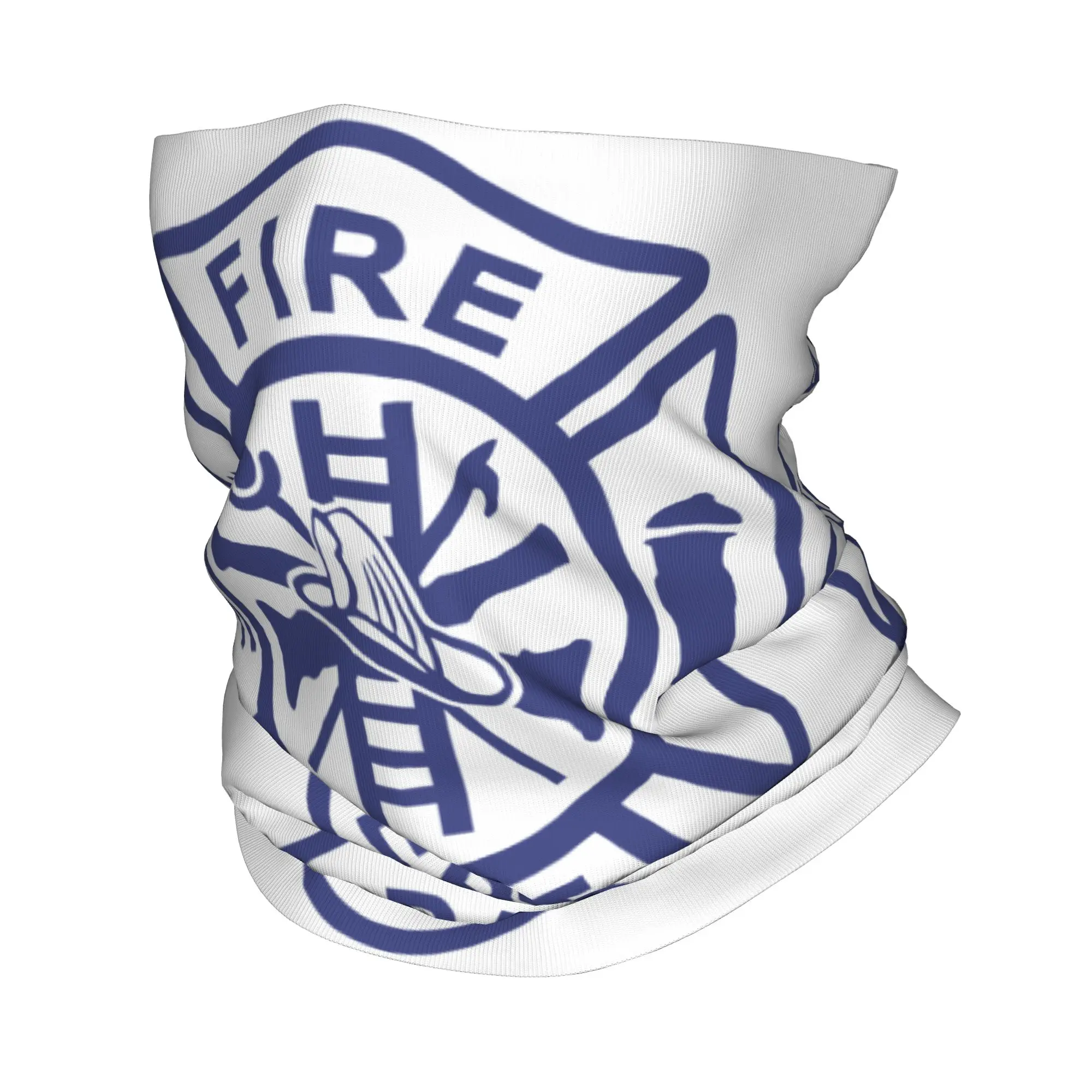 Blue Fire Department Winter Headband Neck Warmer Women Men Hiking Running Tube Scarf Rescue Firefighter Face Bandana Gaiter