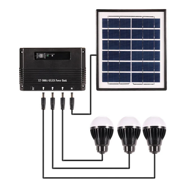 تعمل بالطاقة الشمسية 3 لمبات LED ضوء خارجي محمول قوة البنك متعدد الوظائف الإضاءة الدافئة #2