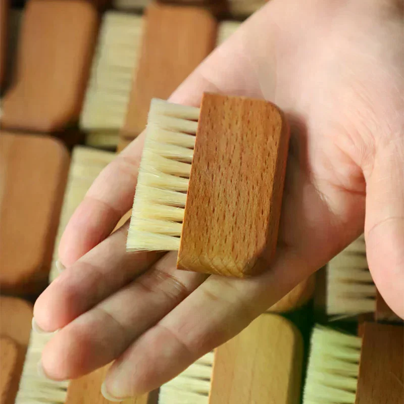 Nagelborstel met haren Houten nagelborstel Voet Dode huid Slijpen Schrobgereedschap Nagelkunstaccessoires Reinigingsborstel Manicurebenodigdheden