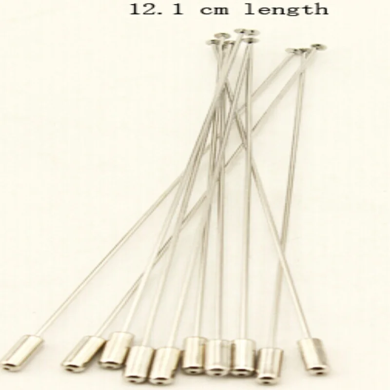 10pcs/lot 60-120mm Flat Headed Brooch Pins With Safety Headpins For DIY Fixed Clothing Bags Hat Decoration Accessories Wholesale