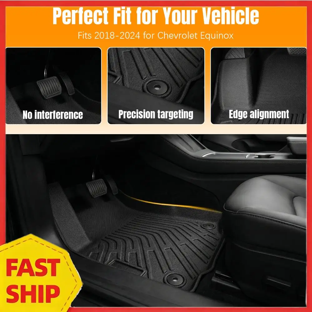 

Комплект всепогодных автомобильных ковриков и вкладышей для багажника из TPE для Chevrolet Equinox 2018-2024