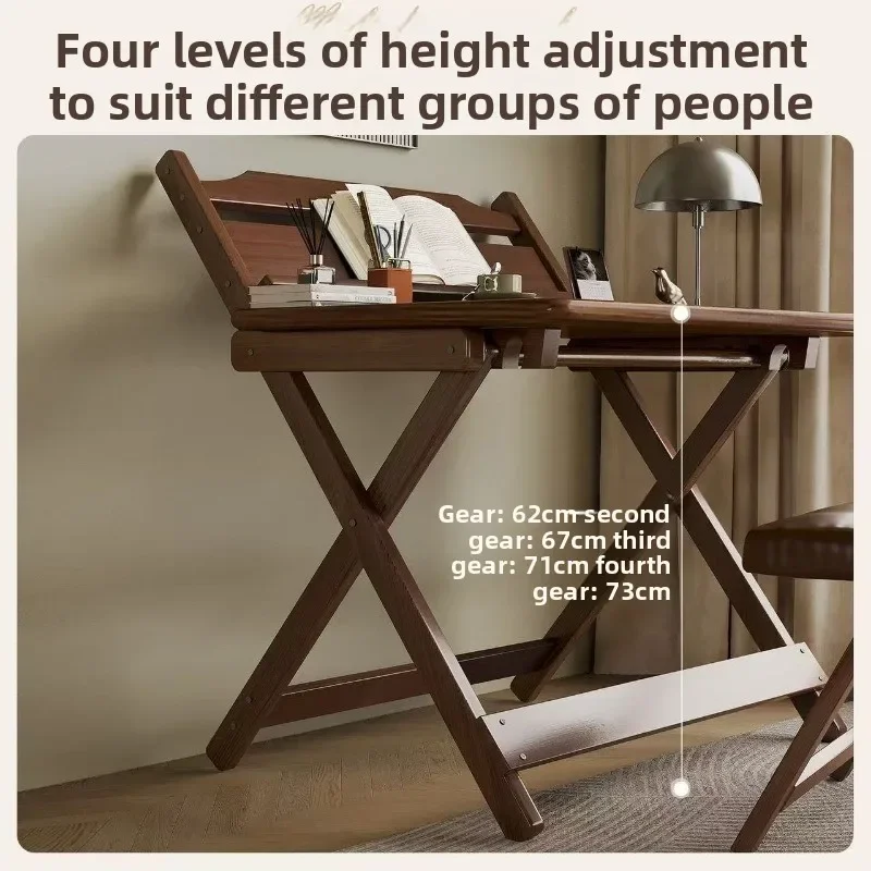 Foldable table Small apartment Household multi-functional children's study table Living room Bedroom Simple square mobile desk