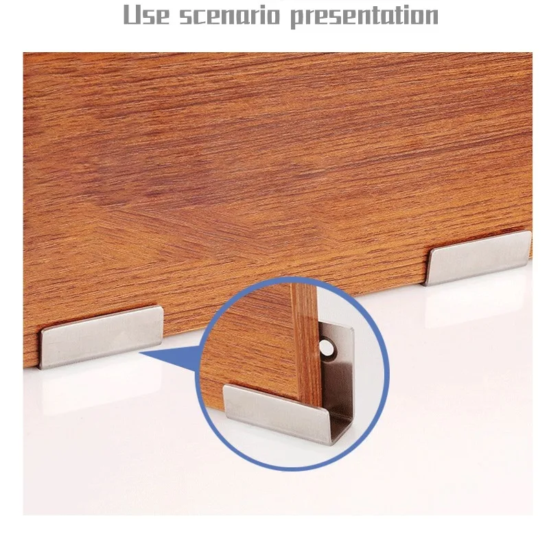 U-förmige Eckhalterung aus Edelstahl, Aufhängehaken, Türhalterung, Keramikfliesen-Displayhalter, Schnalle, Möbelverbindungselement, Hardware – Detail 5