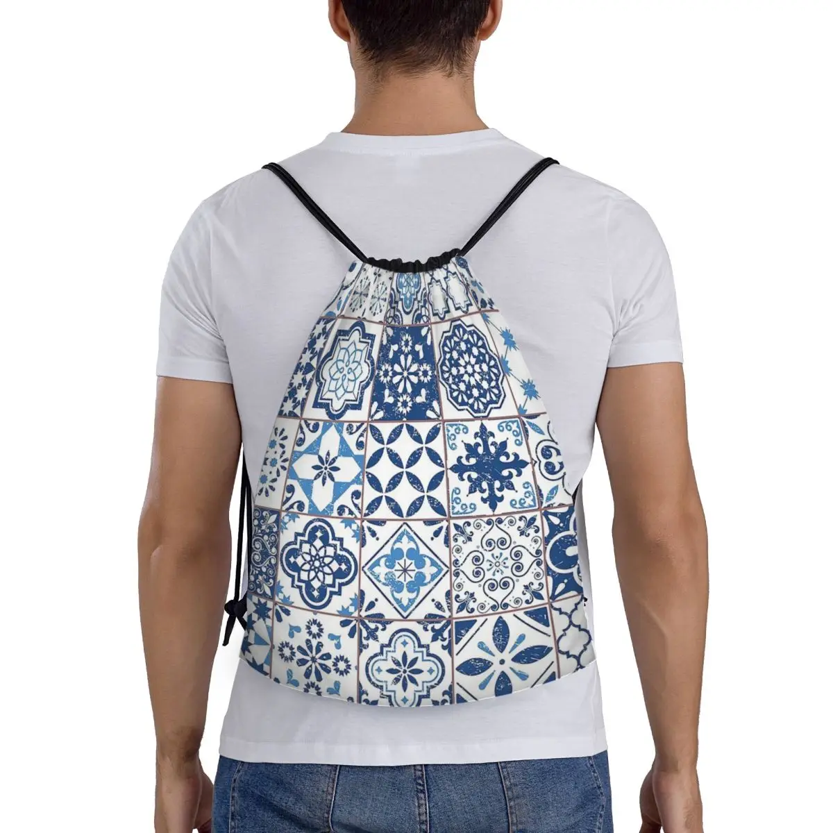 

Португальские рюкзаки Azulejos, модные портативные сумки на шнурке, спортивная сумка, сумки для книг для школы путешествий
