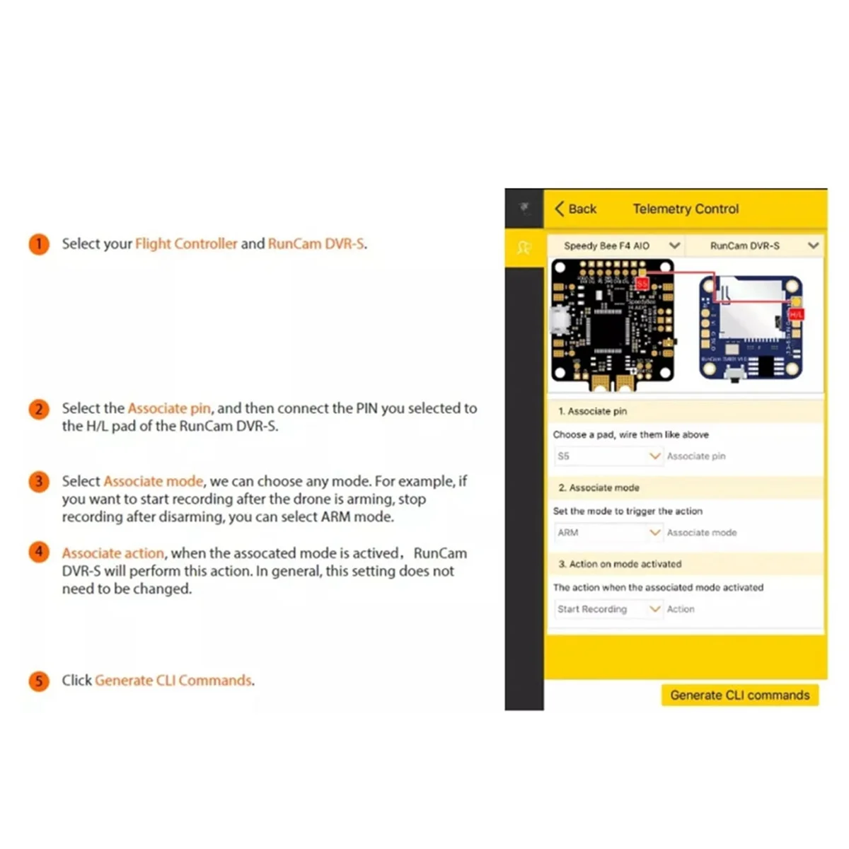 Mini FPV DVR Registratore Video Registratore Audio Foro M2 per Mini FPV Racing Drone Quadcopter