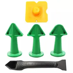 Plastic Silicone Tip Glue Spatula Set of 5 Multi-Angle Scraper Remove Seam Residue Doors, Windows and Corners Household Caulking