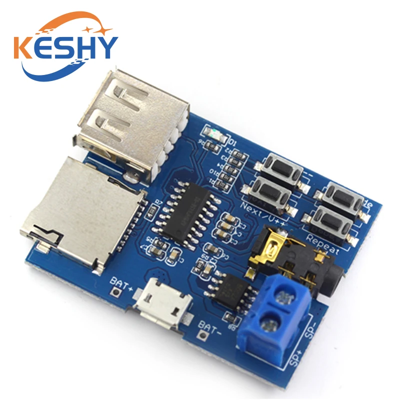 Voice Sound Playback Module Arduino MP3 Player Module UART I/O Trigger Class D Amplifier Board 5W 8M Storage DY-SV8F SD/TF Card