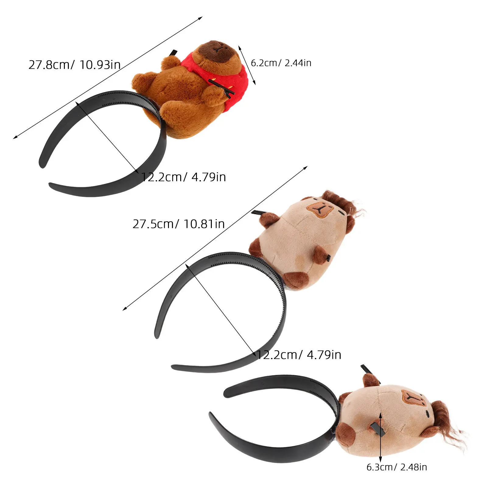2Pcs Cartoon Hairband Animal Funny Birthday Halloween Party Headband Photo Booth Cosplay Accessory Funny Hairband